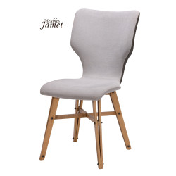 Chaise NEO Coque piètement Eiffel en chêne massif