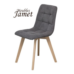Chaise CHILLY Coque Piètement carré en chêne massif