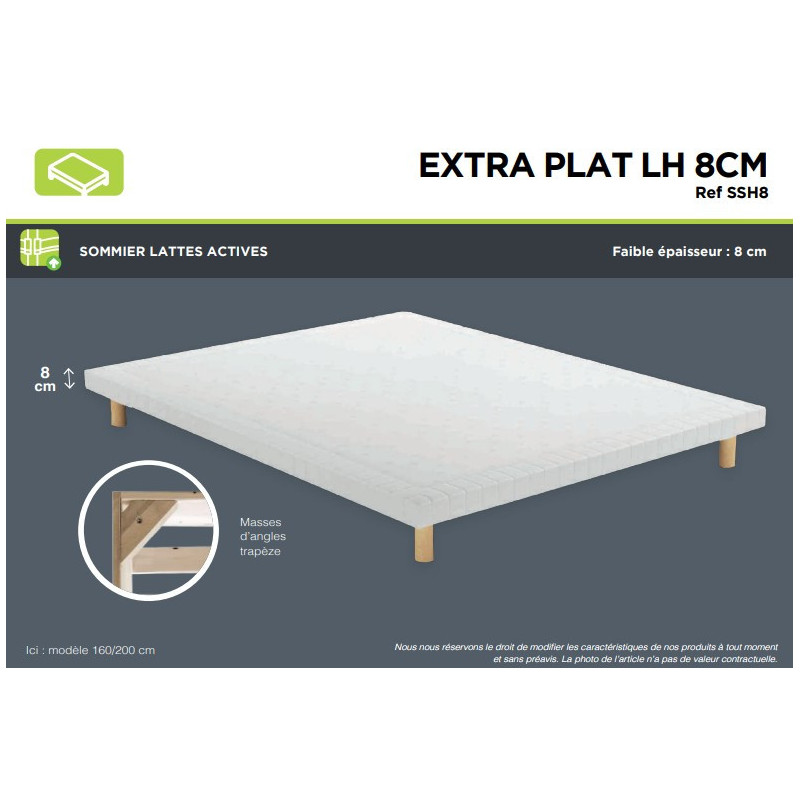 Sommier EXTRA PLAT LH 8CM  Tapissier - SOMOUEST