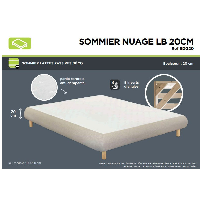 Sommier NUAGE LB 20CM - SOMOUEST