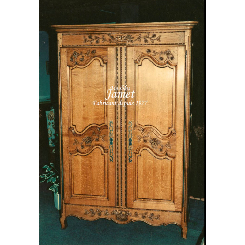 Armoire Sculpté Corbeille de fruits 100 % Chêne Massif