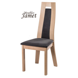 Chaise - CERA -  Style Contemporain chêne massif et tissu