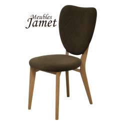 Chaise - COSY - Contemporaine en chêne massif et tissu