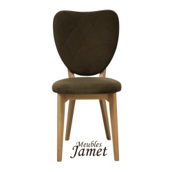 Chaise - COSY - Contemporaine en chêne massif et tissu