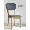 Chaise - INDUS -  Style Contemporain en chêne massif et tissu