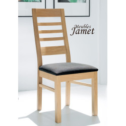Chaise - WHITNEY -  Contemporaine en chêne massif assise tissu