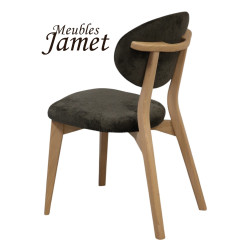 Chaise -THALES THCPO - chêne assise tissu poignée au dos