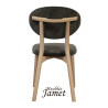 Chaise -THALES THCPO - chêne assise tissu poignée au dos