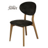 Chaise -THALES THCPO - chêne assise tissu poignée au dos