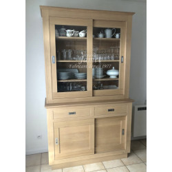 Meuble Deux Corps Vaisselier Style Contemporain 100% Chêne Massif