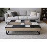 BAUDELLE - Table basse plateau relevable Style PATCHWORK de chêne