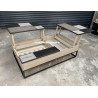 BAUDELLE - Table basse plateau relevable Style PATCHWORK de chêne