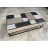 BAUDELLE - Table basse plateau relevable Style PATCHWORK de chêne