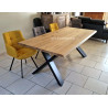 Table de repas chêne massif avec piètement métal