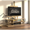 Meuble TV Chevalet chêne et métal