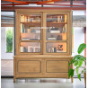 Meuble vaisselier 2 portes coulissantes vitrées