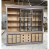 Meuble Vaisselier Style Industriel 6 portes coulissantes