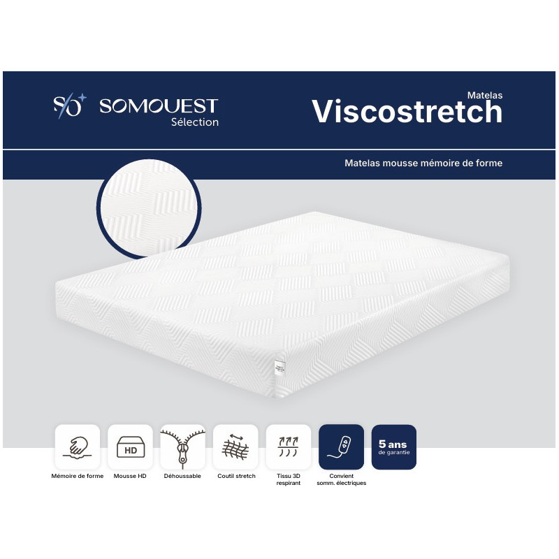 Matelas VISCOSTRETCH Mémoire de forme - SOMOUEST