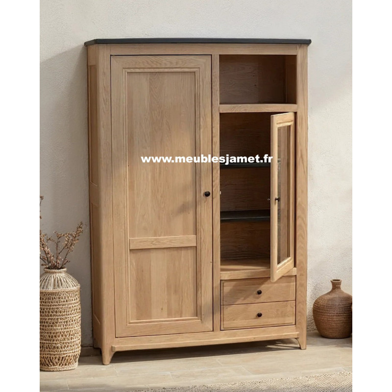 Vitrine Style Atelier en chêne massif