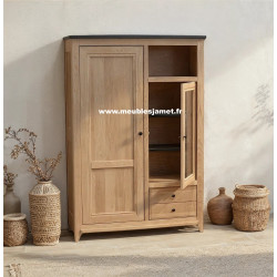 Vitrine Style Atelier en chêne massif
