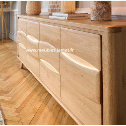 Meuble bas 4 portes Style Contemporain en chêne