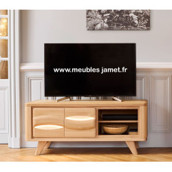 Meuble TV Style Contemporain en chêne 2 portes 1 niche