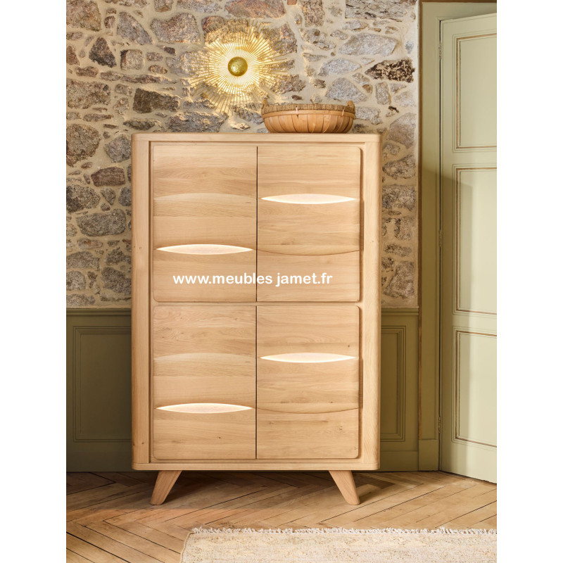 Armoirette Style Contemporain Chêne 4 portes