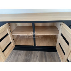 Meuble bas 4 portes style contemporain en chêne