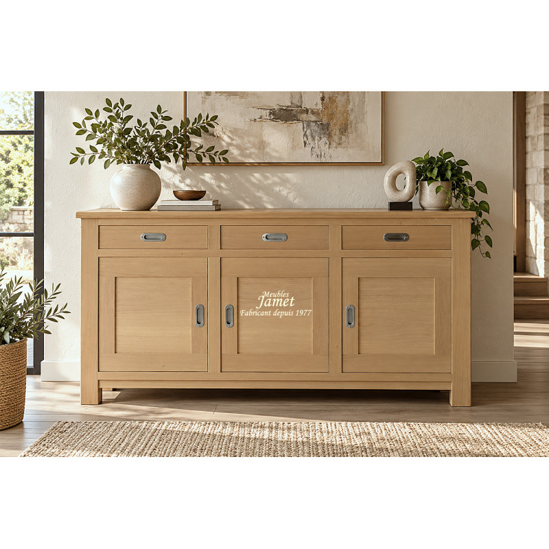 Meuble enfilade 3 portes en chêne naturel | Meubles Jamet