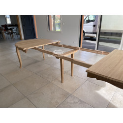 Table ovale fabrication sur mesure en chêne massif 3 allonges