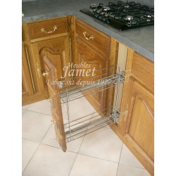 Cuisine rustique en bois angle droit - MEUBLES JAMET