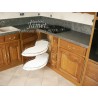 Cuisine rustique en bois angle droit - MEUBLES JAMET