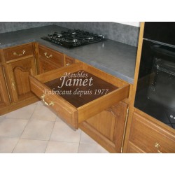 Cuisine rustique en bois angle droit - MEUBLES JAMET