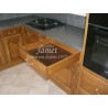 Cuisine rustique en bois angle droit - MEUBLES JAMET