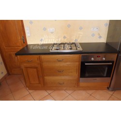 Petite cuisine rustique fonctionnelle en bois - MEUBLES JAMET