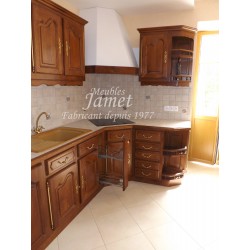 Cuisine rustique en bois long - MEUBLES JAMET