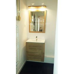 Salle de bain contemporaine lumineuse en bois - MEUBLES JAMET